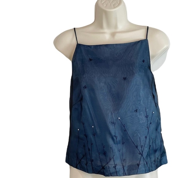 Randi May Collection Tops - Randi May Collection Embroidered Flowers Sheer Overlay Top